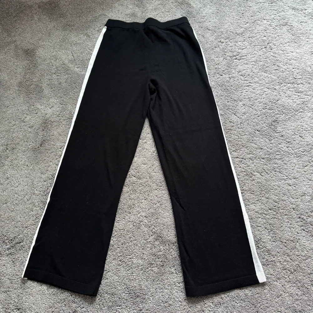 Michael Kors Black Wide-leg Pants with White Accents